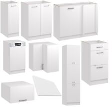 Küchenschrank Küche Hängeschrank Unterschrank Küchenzeile Kühlschrank weiß