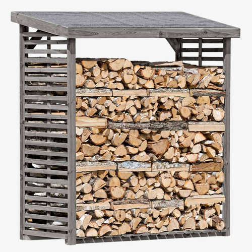 Kaminholzregal außen holz - kaminholzregal,