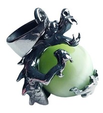 Silber Anhänger Drache Stein Grün 925 er Sterling Drachenanhänger Silberschmuck