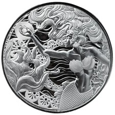 Samoa 2 Tala 2025 Mermaid & Pearl 1 Oz Silber 999  ST / BU