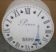 10x L.Dake en Zn XXXL Paris eiffelturm Clock Wanduhr Holz uhrengehäuse Rund 68cm