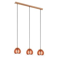 Pendelleuchte Hängeleuchte Deckenleuchte Höhe 110 cm Kupfer Klar 120 W