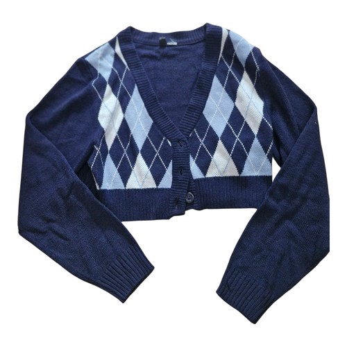 Damen blauer check cropped - h&m,
