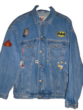 LUCKY STAR Montana Jeans Jacke mit Sticker, Denim, Größe L