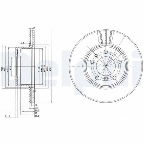 Delphi bremsscheibe bg2433 - delphi,