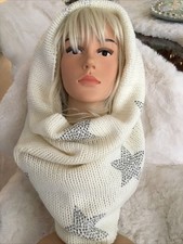 Loopschal Creme Farben von Sarah Kern mit Glanzsteinen  Ungetragen 