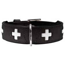 Hunter Halsband Swiss schwarz für Hund Ökoleder, langlebig & umweltfreundlich