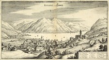 Lugano Original Kupferstich Merian 1641