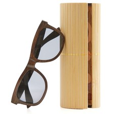 Bambus Sonnenbrille * unisex * polarisierende schwarze Gläser * mit Bambus Etui 