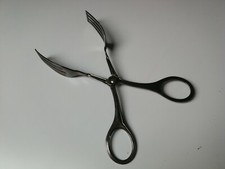 Gebäckzange Kuchenzange Pralinenzange Servier Besteck shabby chic retro Silber