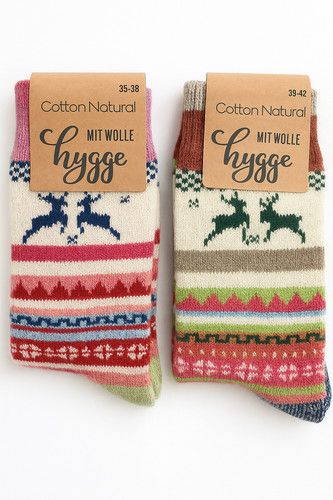 Paar bunte wolle socken - bunte,