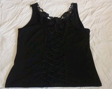 Top Damen Gothic XL Oberteil Stick schwarz