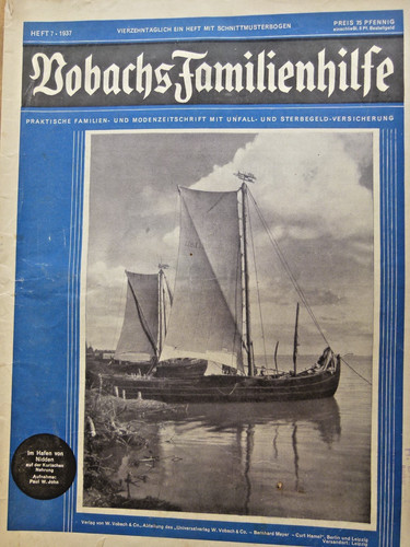 Altes vobach modeheft von 1937 - altes,
