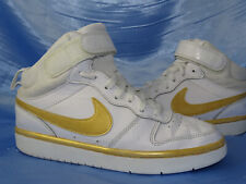 NIKE COURT BOROUGH MID 2 CUSTOM SNEAKER GR 36 GOLDEN SWOOSH AIR FORCE HI AF1 D74