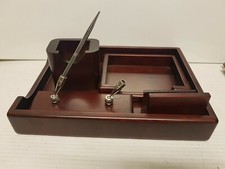 Set Schreibtisch Aus Nussbaum Art Nouveau 34X24X5 Hohe Qualität Neu 5 STÜCKE