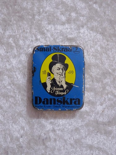 Antike blechdose kautabak smal - blechdose,