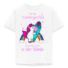 Bye Bye Kindergarten Einhorn Zuckertüte Einschulung Kinder T-Shirt