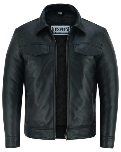 Herren leder freizeit biker - herren,