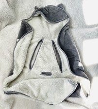 Einschlagdecke / Teddy / grau / Vertbaudet