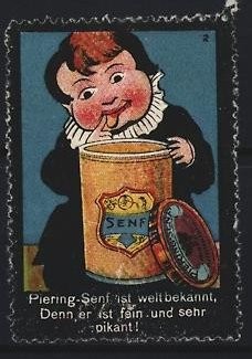 Reklamemarke piering senf - reklamemarke, piering-senf