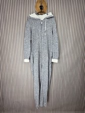 Esmara jumpsuit l 40 grau weis Winter kapuze einteiler