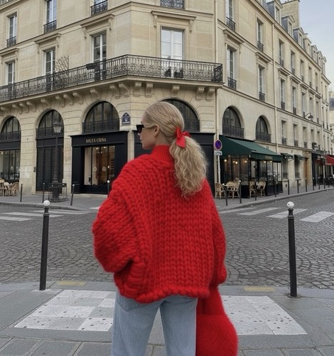 Handgestrickte strickjacke - handgestrickte,