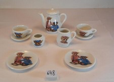 Steiff Porzellan Puppenstube Service 7 teilig (1997) Teddybär & Frau #648