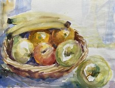 Prof Dr Alfred Behle 1935-97 Obst Schale Äpfel Orange Birne Banane Stilleben