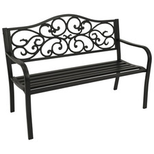 Gartenbank Metallbank Gartenmöbel Bank 2er Metall MANCHESTER 2-sitzer schwarz