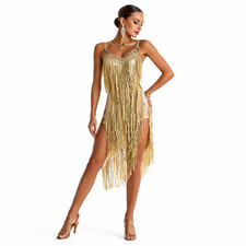 Gold Strass Pailletten Fransen