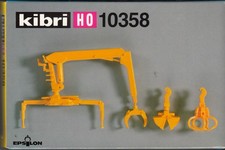 Kibri H0-Bausatz 10358Ladekran mit Schaufel u.a. Greifern,  ungebaut