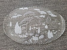 Große Servierplatte Glas Dekoration ,tortenplate, Kuchen,Form  Oval L 42×B27 Cm