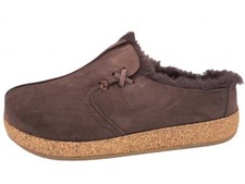 Haflinger Saskatchewan Hausschuhe Lammfell Leder Clog Kaffee Braun 711021-65