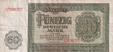 50 Deutsche Mark 1948, Serie C, UdSSR-Druck, Rosenberg SBZ-16, Erh. II