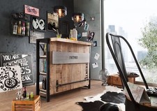 Industrialstil FACTORY #140 Bar Theke Hausbar Bartisch Bartresen massiv Mango