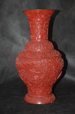 Chin. Rotlackvase -  Tischvase
