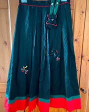 Helene Straßer Leinen Damen Trachtenrock Rock Gr.40 Dunkelblau