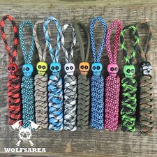1 x Schlüsselanhänger Paracord mit 1 Totenkopf / Skull Keychain Wunschfarbe ?