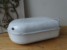 U7996 Alter emaille Bräter - BRATREINE - Bratenpfanne - Email - chickenwire