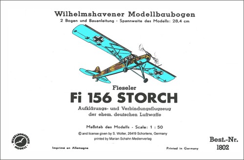 Möwe modell 1802 fieseler fi - möwe-modell, "fieseler