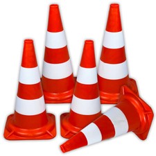 Pylonen Leitkegel 5x PVC 50cm orange/weiß tagesleuchtend 2te Wahl