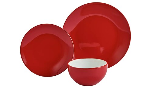 Teiliges rotes geschirrset - 12-teiliges,