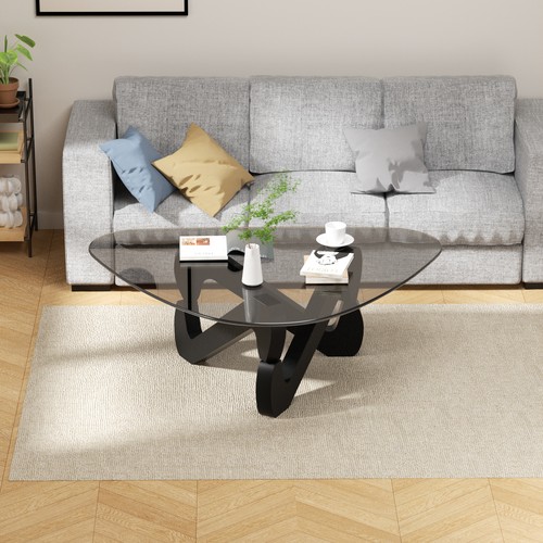 Dreieckiger glas couchtisch - dreieckiger, glas-couchtisch