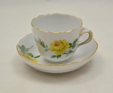 Meissen Schwerter Gelbe Rose - Moccatasse Mokkatasse Espressotasse