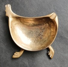 vintage  Ascher Motiv laufendes Huhn Messing vermtl. CARL  AUBÖCK Aschenbecher