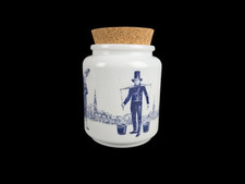 Mid Century Arko Kaffee Opalglas Vorratsglas - Motiv Hafen Menschen 1800 - 12 cm