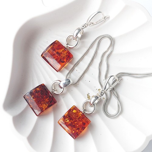 Bernstein schmuckset damen 925 - bernstein,