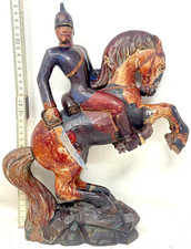 Soldat auf Pferd Holzskulptur