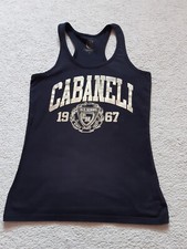 schwarzes Achselshirt Top Ringershirt # goldener Druck # Gr. XS  # NBI CABANELI