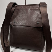 Longchamp Schultertasche aus braun genarbtem Leder Damen Handtasche Henkel